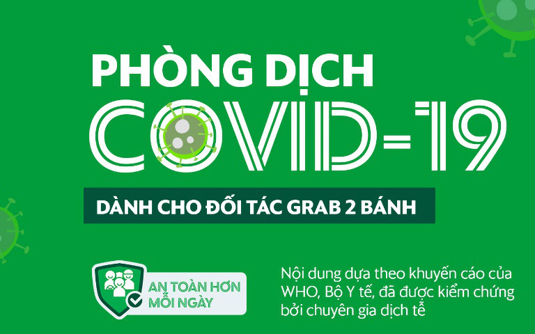 Khuyến cáo phòng dịch Covid- 19 dành cho đối tác Grab 2 bánh