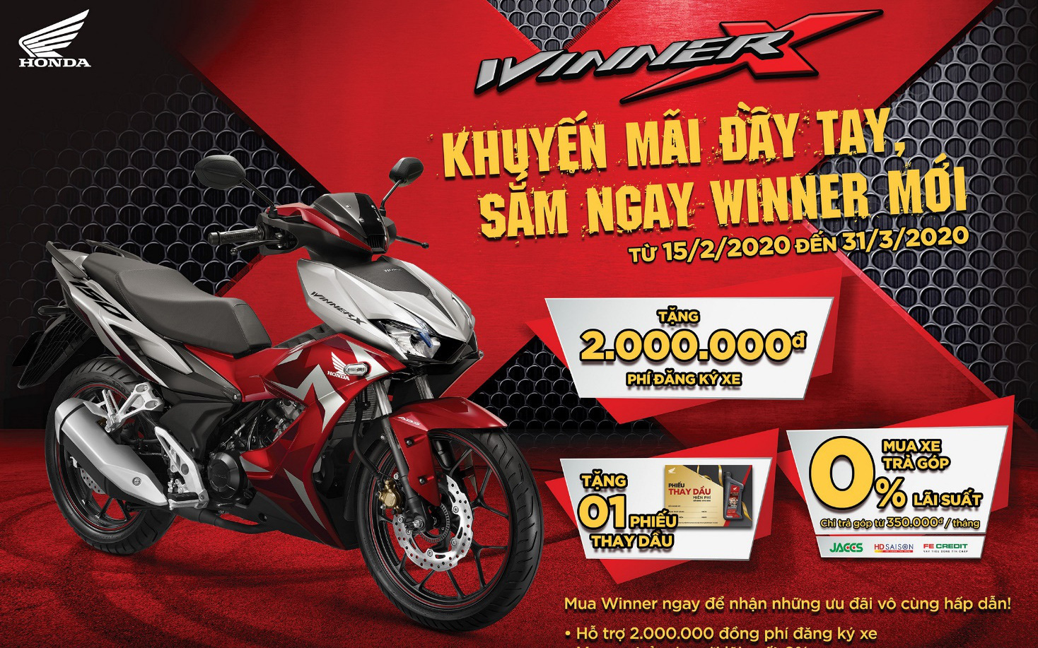 Mua Honda Winner, khách Việt 'bỏ túi' thêm hàng triệu đồng, còn lời hơn nữa nếu bạn ở những tỉnh thành này