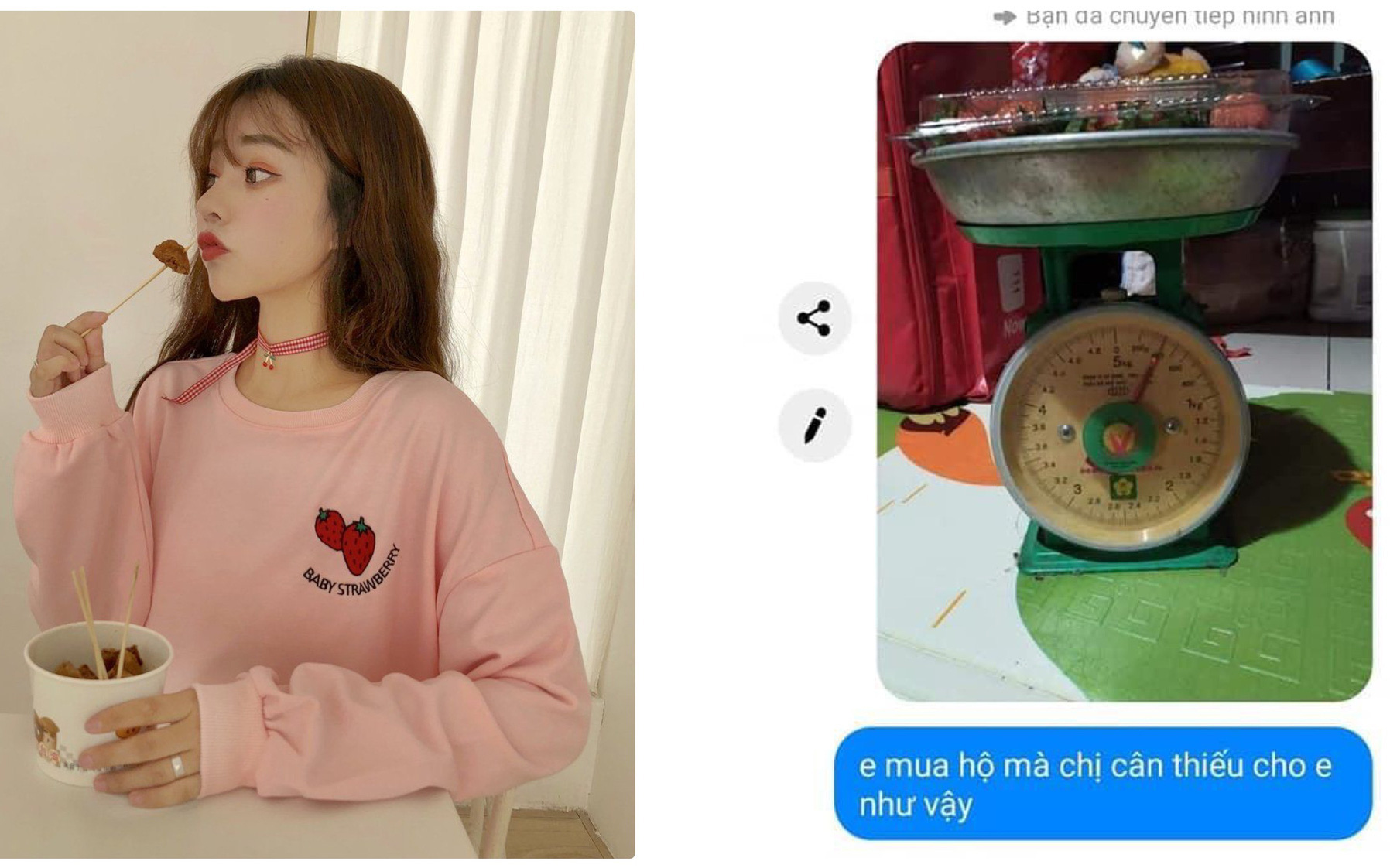 Khách quyết liệt khiếu nại vì mua dâu bị cân thiếu, shop trả lời: &quot;Em phải vui vì một điều trước giờ em chưa thấy&quot;