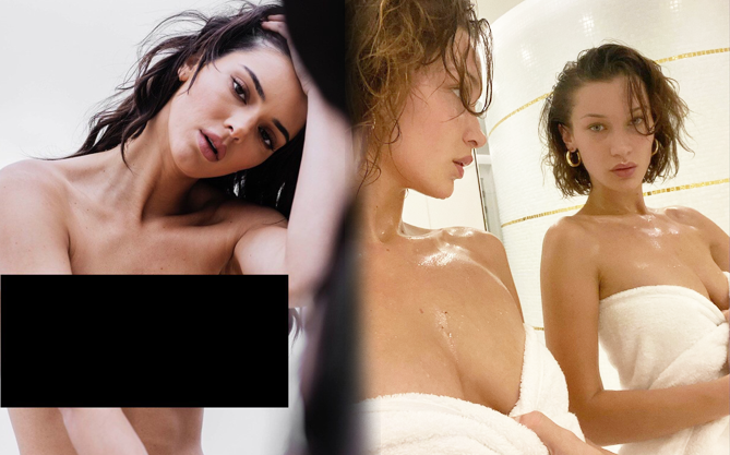 2 siêu mẫu thế hệ mới hot nhất thế giới và sở thích &quot;nghiện hở&quot;: Bella mê khoe vòng 1, Kendall Jenner nude luôn 100%