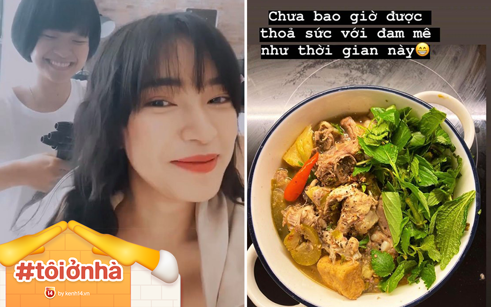 Những ngày hạn chế tiếp xúc xã hội thành dịp để Châu Bùi thoả mãn đam mê nấu nướng, ngày nào cũng vào bếp làm gái đảm