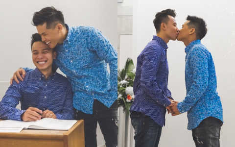 Cặp đồng tính John Huy Trần - Nhiệm Huỳnh gây sốt với loạt ảnh kỷ niệm 2 năm cưới ngọt lịm: &quot;Chúng tôi vẫn bền chặt lắm&quot;