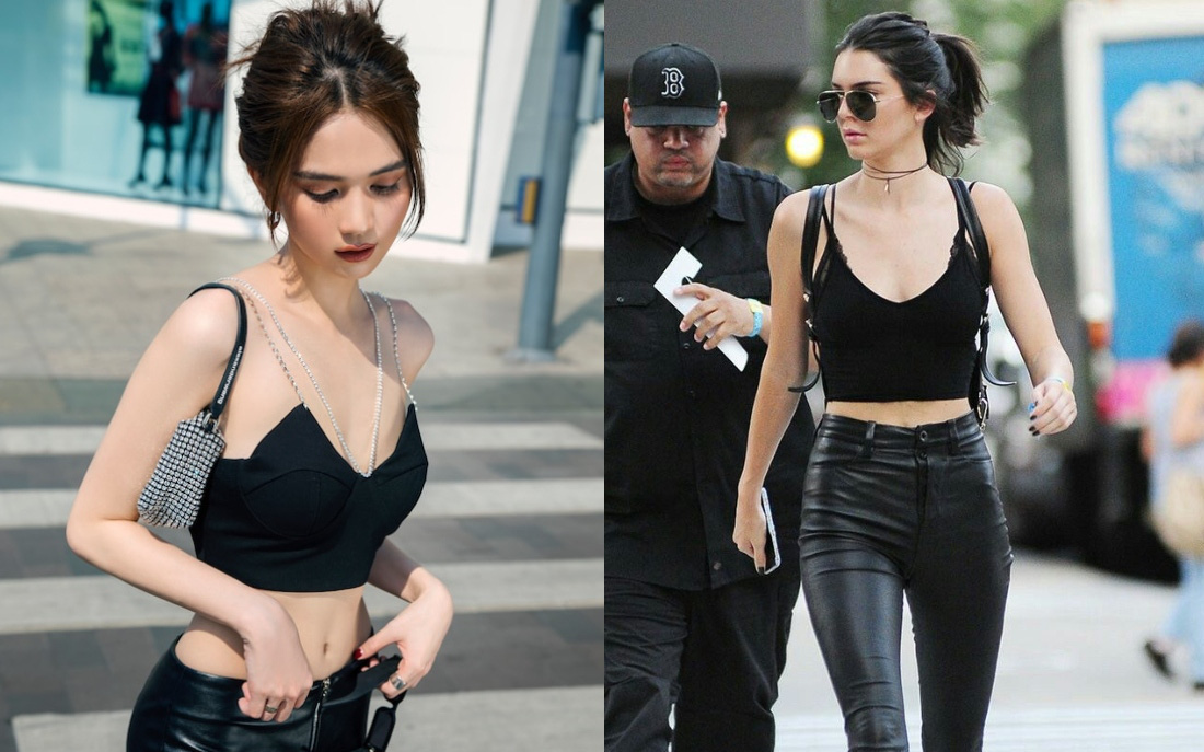 Có đến hơn 10 lần Ngọc Trinh diện crop top đọ dáng một 9 một 10 với Kendall Jenner, thực tế ai đỉnh hơn?