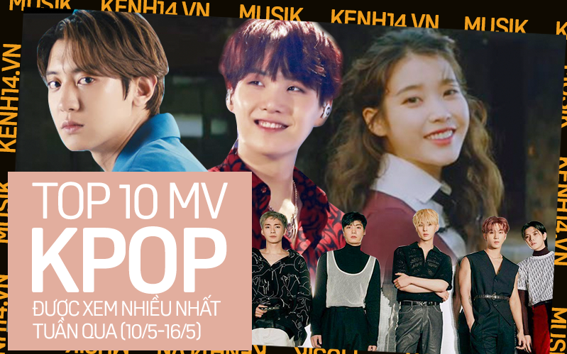 10 MV Kpop được xem nhiều nhất tuần: Bản hit sắp cán mốc tỷ view của BTS lội ngược dòng; NU'EST và Chanyeol (EXO) thẳng tiến nhưng vẫn thua IU, PSY