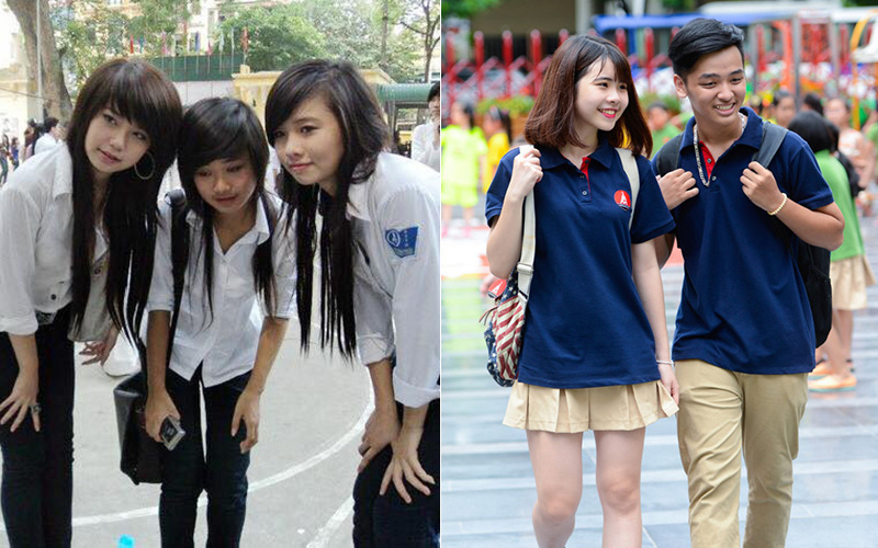 Style đi học của 9X và 10X: Đồng phục của 10X có thể &quot;tây&quot; hơn nhưng riêng về khoản tóc tai thì 9X &quot;quằn quại&quot; hơn nhiều