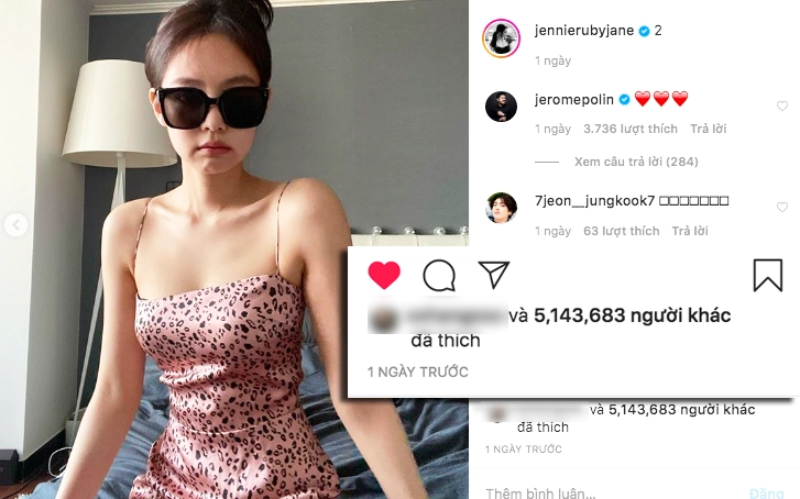 Jennie (BLACKPINK) trở thành idol người Hàn đầu tiên đạt kỷ lục post Instagram 5 triệu like, sao mà khủng thế này?