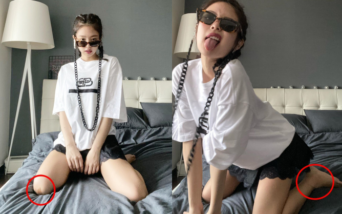 Jennie khoe BST ảnh, fan vui mừng chưa được bao lâu thì lo sốt vó vì phát hiện dấu hiệu lạ trên chân của nữ idol