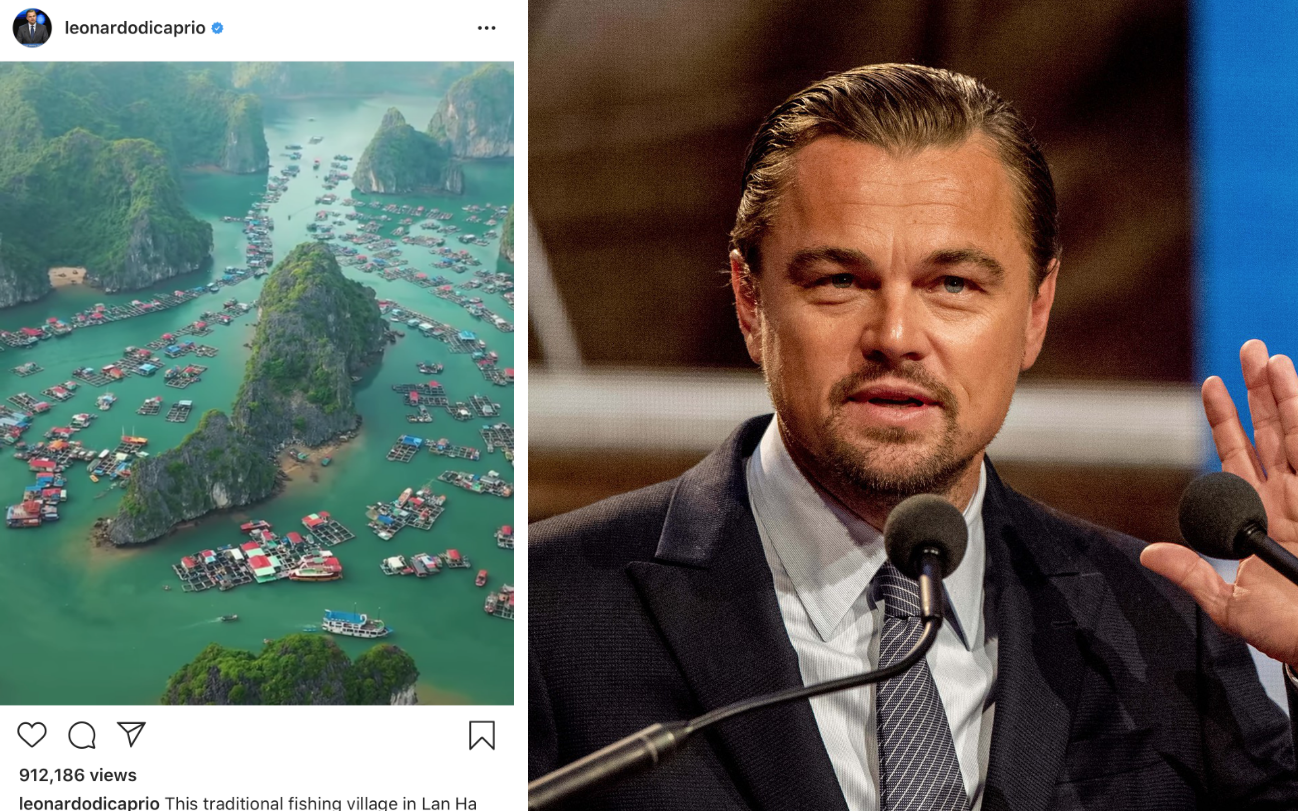 Leonardo DiCaprio chia sẻ hình ảnh vịnh Lan Hạ của Việt Nam trên Instagram, còn kêu gọi mọi người bảo vệ vẻ đẹp của nơi này