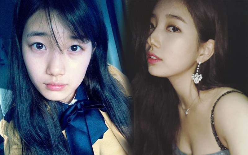 2 thái cực selfie phản ánh đúng luôn style của Suzy: Hồi mới debut thì giản dị, e ấp - khi đã nổi đình đám thì sexy bung lụa