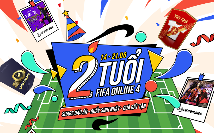 Garena tặng free cho game thủ hàng loạt thẻ xịn trong sự kiện sinh nhật 2 tuổi FIFA Online 4