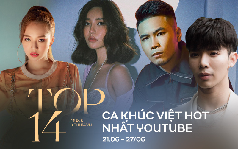 14 ca khúc Việt hot nhất YouTube tuần qua: Erik trụ vững no.1 nhiều tuần liên tiếp, AMEE debut quán quân còn Bích Phương &quot;nhảy vọt&quot; tới 10 hạng