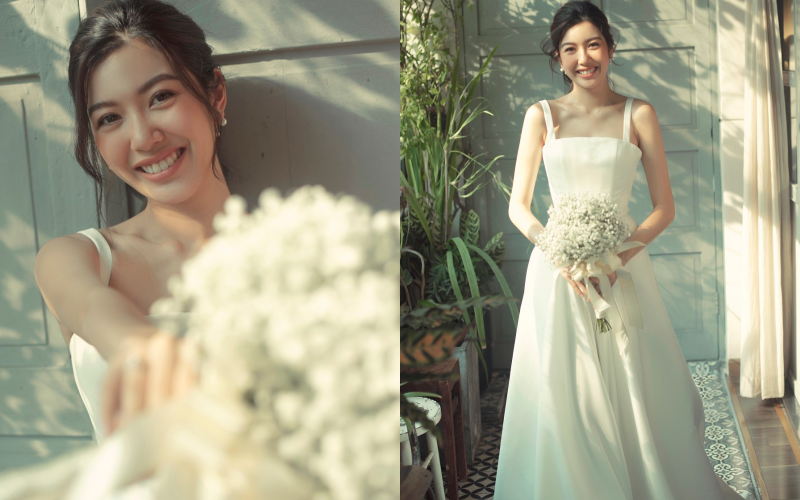 Thuý Vân đẹp nền nã, diện váy cưới đầy sang trọng: Nhìn nụ cười là biết đang hạnh phúc thế nào!