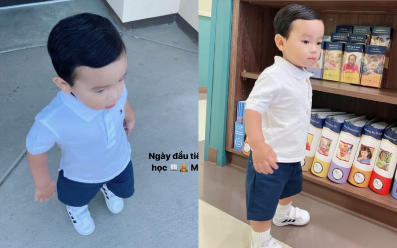 Con trai Phạm Hương ngày đầu đi học: Phổng phao lắm rồi còn ăn diện chỉn chu, nhìn là biết được mẹ chăm khéo