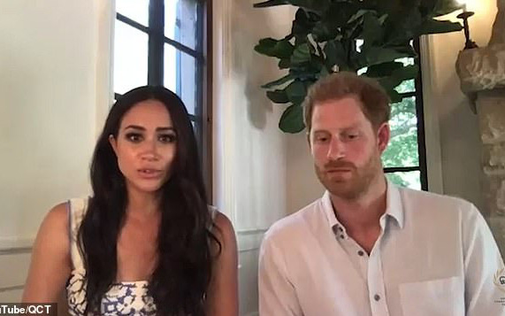 Cùng chồng tham gia cuộc họp, Meghan Markle bất ngờ phát ngôn gây tranh cãi về Nữ hoàng Anh, Harry chỉ ngồi im khiến dư luận dậy sóng