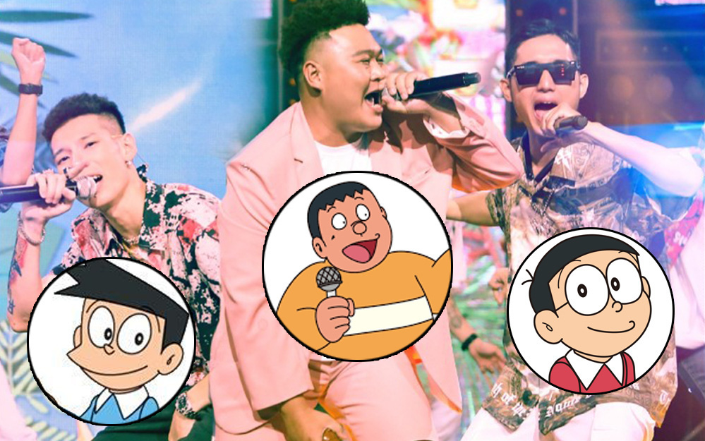 Rap Việt giờ không khác gì phim hoạt hình: Hết team Wowy lại đến học trò Karik thành nhân vật trong Doraemon