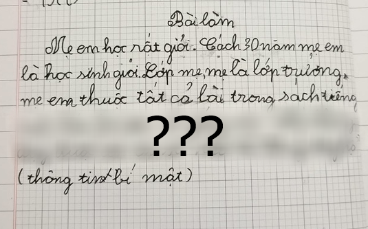 Học trò lớp 1 tả mẹ siêu lầy, đọc câu cuối ai cũng giật mình cười té ghế: Còn bé mà biết tính xa quá!