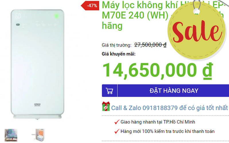 6 máy lọc không khí đang sale tới 70% tội gì không mua