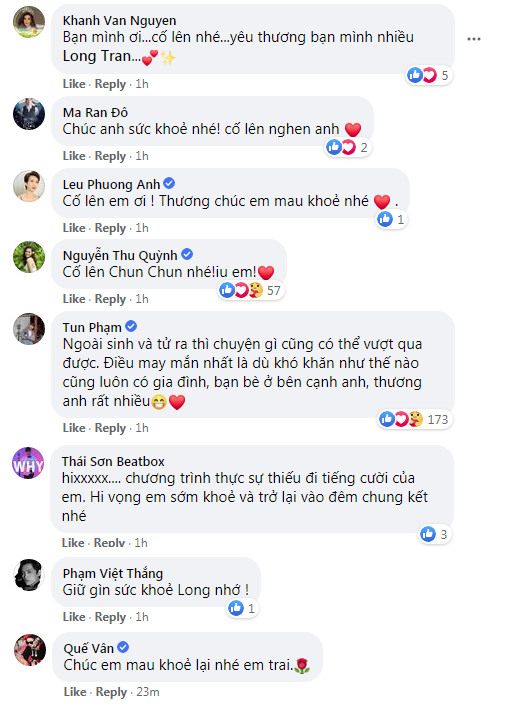 Thu Quỳnh, Cara, Linh Rin... gửi lời động viên khi biết Long Chun gặp phải khối u nguy hiểm - Ảnh 3.