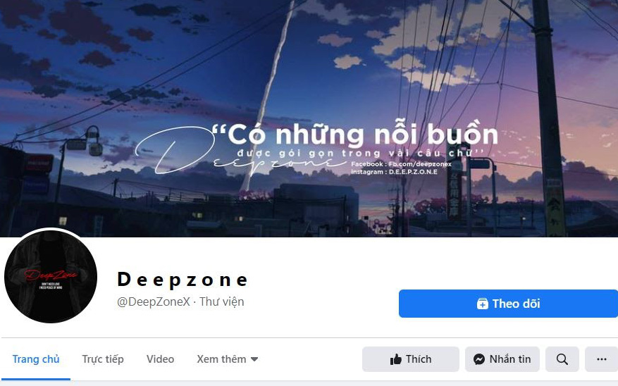 Ghé fanpage Deep Zone để được đắm chìm vào những nỗi buồn thật đẹp