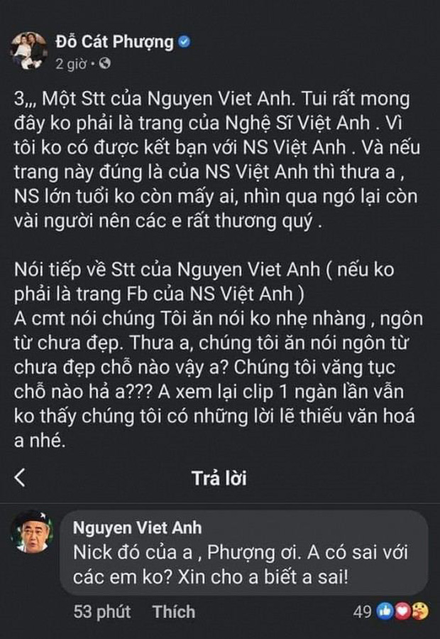 4 lần Cát Phượng vạ miệng trên MXH: Phản pháo NSND Việt Anh, gây phẫn nộ khi nói về Minh Béo và lời thề liên quan đến An Nguy - Ảnh 3.