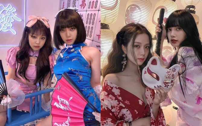 &quot;Chết lặng&quot; vì ảnh BLACKPINK diện trang phục Nhật sexy, Jisoo trễ nải kimono khoe khe ngực bốc lửa