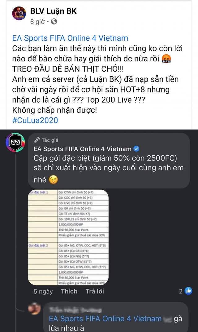 Biến căng FIFA Online 4: Garena bị streamer lẫn game thủ công kích dữ dội, đòi tẩy chay vì treo đầu dê bán thịt chó - Ảnh 3.