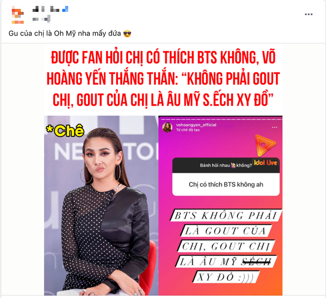 Võ Hoàng Yến thẳng thắn nói BTS không phải gout chị: Bất ngờ được ARMY bênh vực, netizen còn khen ngợi vì thẳng thắn! - Ảnh 3.