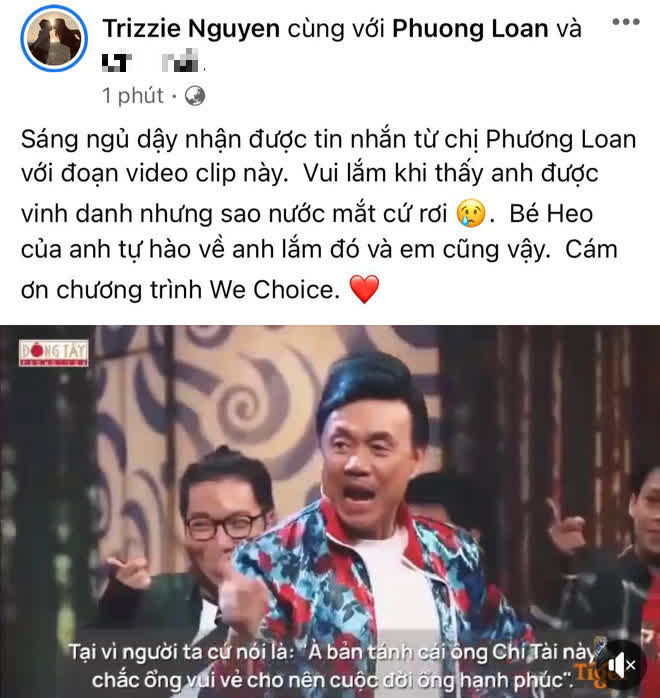 Phản ứng của ca sĩ Phương Loan khi xem clip tri ân cố nghệ sĩ Chí Tài tại Gala WeChoice 2020 - Ảnh 2.