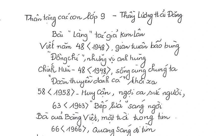 Thầy giáo cực “có tâm”: Phổ thơ toàn bộ tên thông tin chương trình Văn lớp 9 để học sinh dễ nhớ hơn