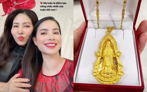 Mẹ ruột Phạm Hương được tặng dây chuyền vàng, cuộc sống cùng con gái ở Mỹ thế nào?