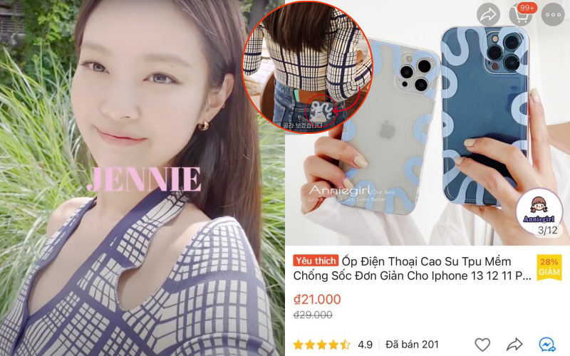 Bóc giá mẫu ốp iPhone siêu rẻ của Jennie (BLACKPINK), netizen dễ dàng &quot;cheap moment&quot; chỉ từ 21K