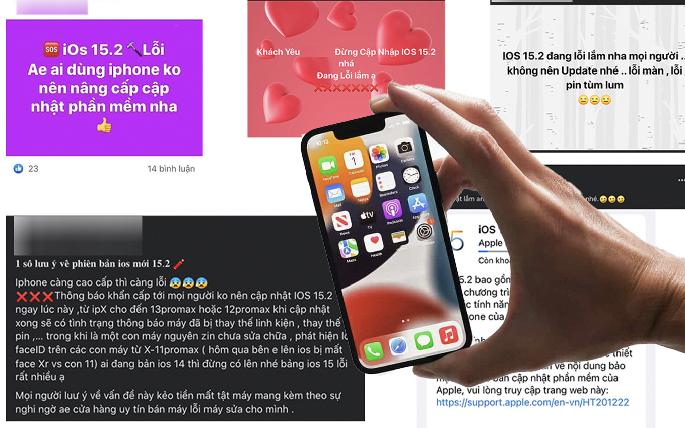 Sự thật đằng sau loạt cảnh báo iOS 15.2 gặp lỗi nặng, iPhone không nên nâng cấp đang lan truyền trên Facebook