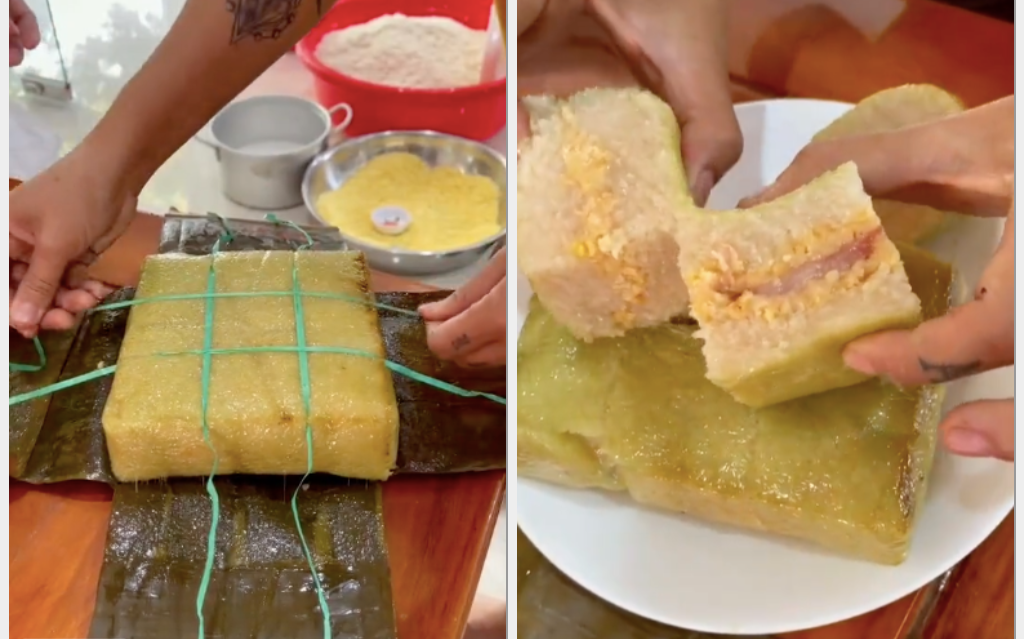 Màn cắt bánh chưng bằng dây khiến dân mạng chia 2 phe tranh cãi nảy lửa, hoá ra là vì chi tiết sai trái này