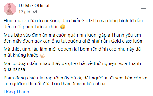 DJ Mie bị Hồng Thanh so với quái thú Godzilla, bức xúc đăng đàn tố bạn trai - Ảnh 2.