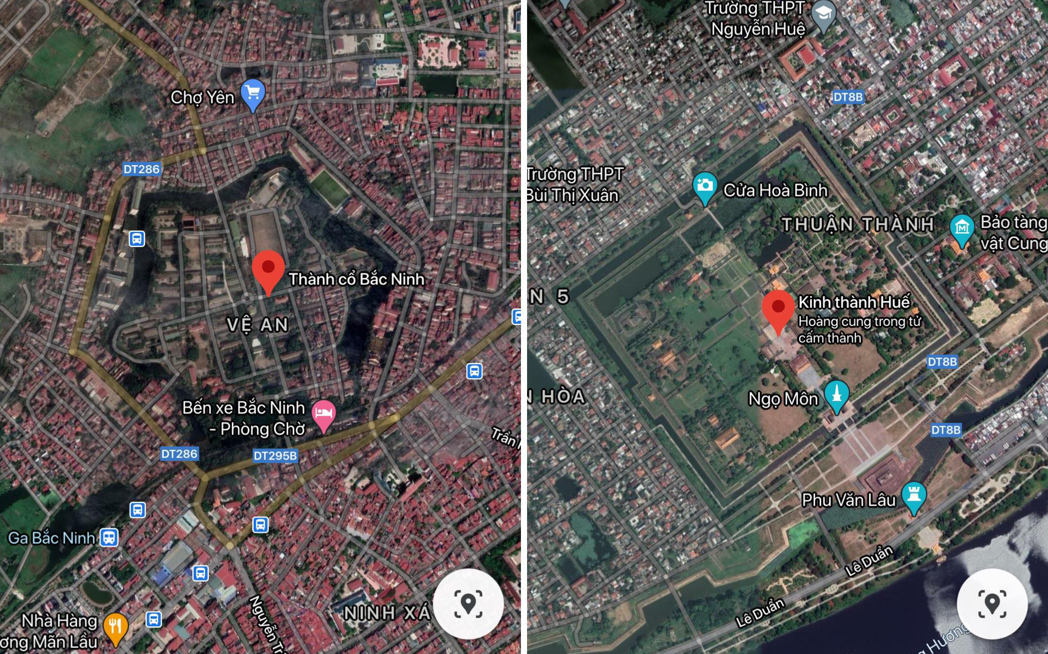 Những bức ảnh thành cổ tại Việt Nam nhìn từ Google Maps khiến cộng đồng mạng trầm trồ