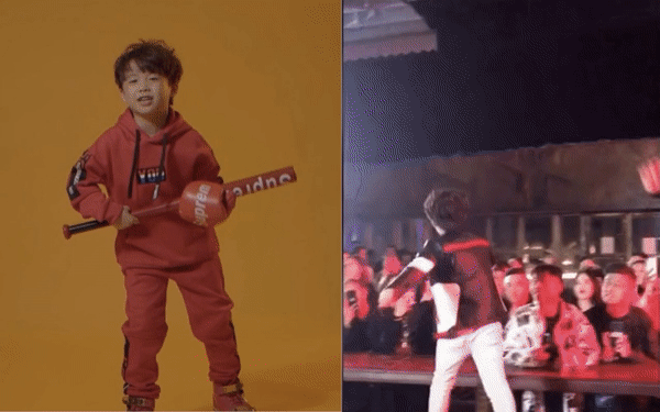 Rapper nhí 9 tuổi &quot;quẩy&quot; tuột dây giày nhưng vẫn chuyên nghiệp, netizen kêu gọi đầu quân công ty Sơn Tùng ngay và luôn!
