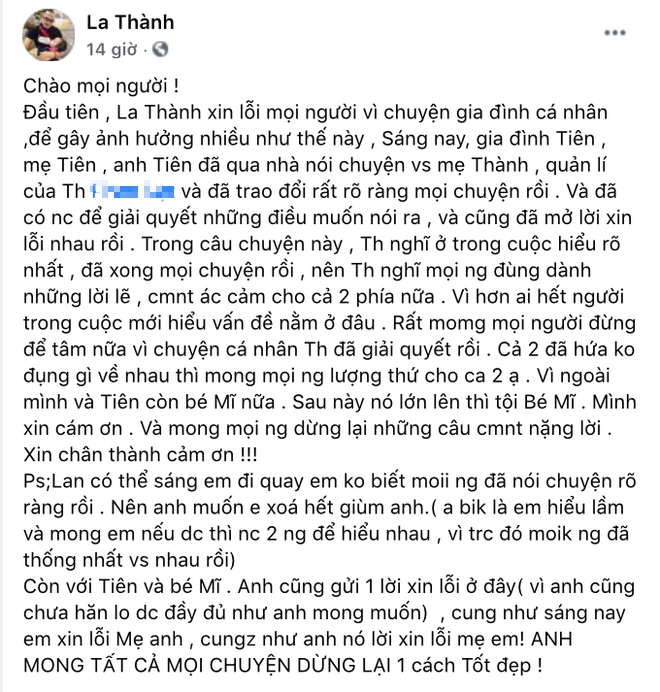 La Thành chính thức lên tiếng sau khi bị bạn gái cũ đăng đàn tố bội bạc, thiếu tiền nhà và không chu cấp cho con - Ảnh 5.