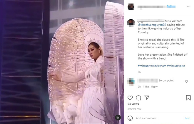 Phản ứng bất ngờ của khán giả quốc tế trước màn trình diễn Quốc phục của Khánh Vân và sự cố Kén Em ở Miss Universe - Ảnh 3.