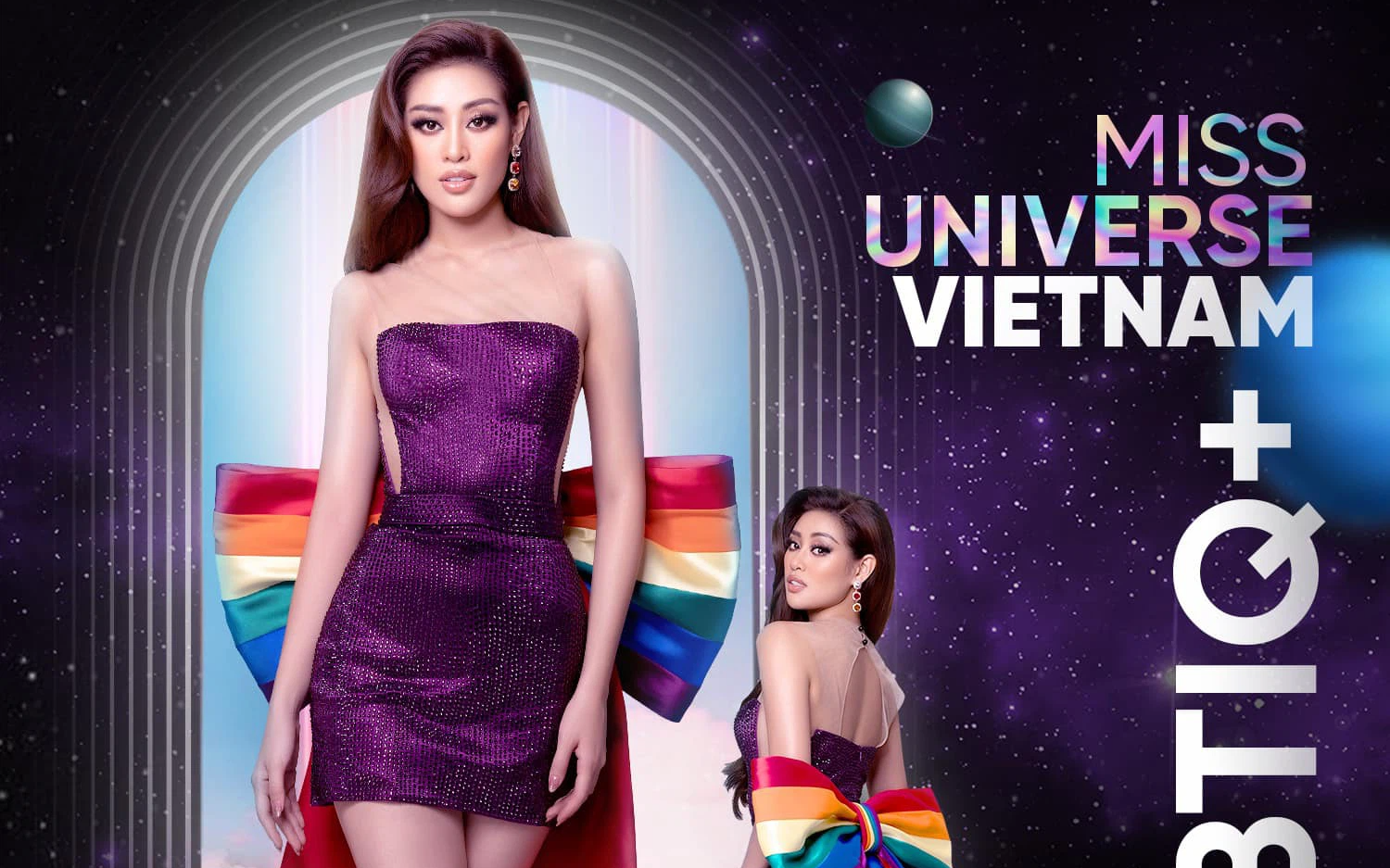 Khánh Vân mặc bộ đầm lục sắc ủng hộ cộng đồng LGBT nhưng đành phải thay ra vì 1 lý do!