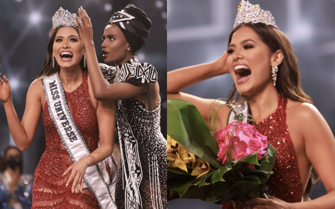 2 thái cực biểu cảm của cựu và tân Miss Universe gây bão: Bên cười không khép được miệng, bên căng thẳng trao vương miện 115 tỷ