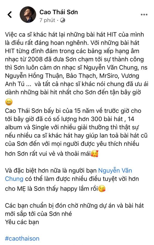 Cao Thái Sơn đã chính thức lên tiếng về việc bị Nathan Lee mua độc quyền loạt hit và lần này anh không xoá đi nữa - Ảnh 2.