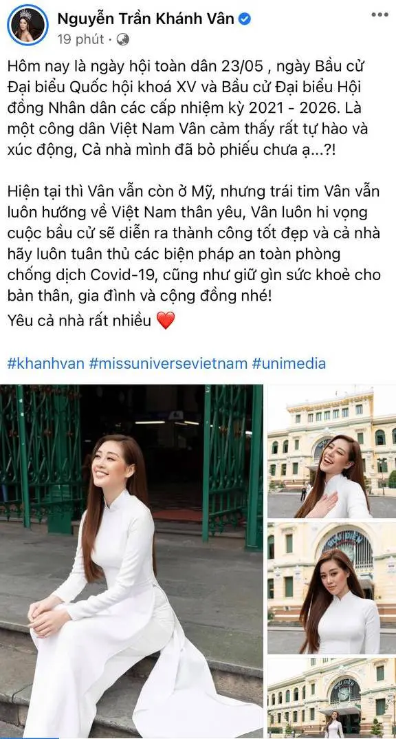 Sao Việt nô nức đi bầu cử: Tiểu Vy, Huyền My dậy sớm cùng dàn hậu bỏ phiếu, Khánh Vân từ Mỹ cũng hào hứng hưởng ứng - Ảnh 6.