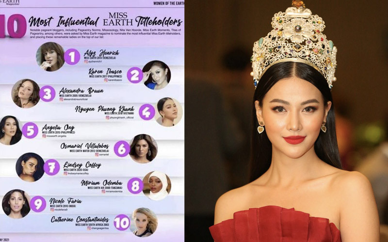 Phương Khánh lọt top 10 Hoa hậu có tầm ảnh hưởng nhất lịch sử Miss Earth, vị trí đứng mới bất ngờ!