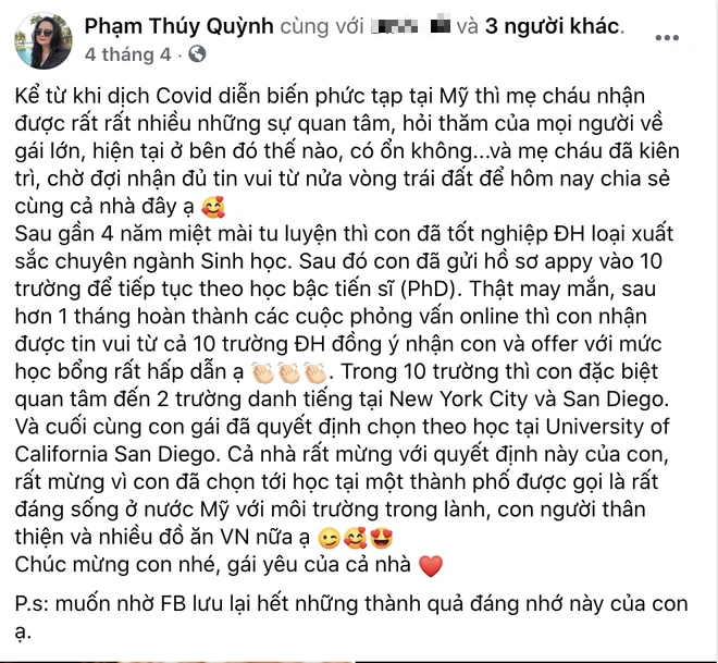 Choáng với loạt thành tích cực khủng của cháu gái Phạm Quỳnh Anh: 23 tuổi giật nhẹ 9 học bổng tiến sĩ - Ảnh 8.