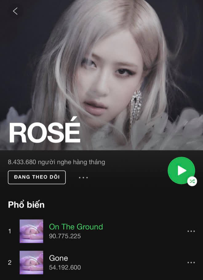 Rosé (BLACKPINK) cán mốc 700.000 người theo dõi trên Spotify - Ảnh 3.