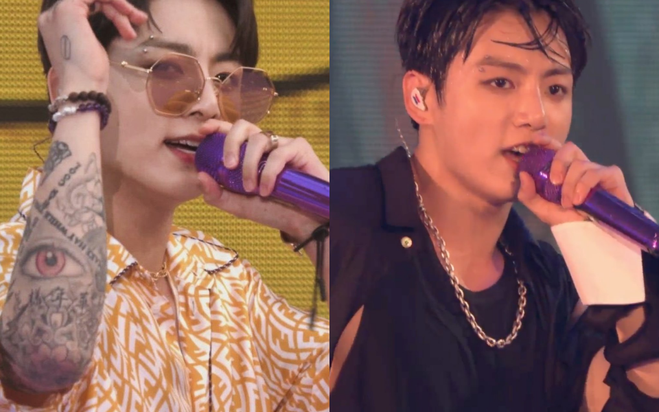 Jungkook (BTS) lần đầu lộ hình xăm cánh tay trên stage quá là &quot;bad boy&quot;, mặc crop top khoe body làm MXH nổ tung!