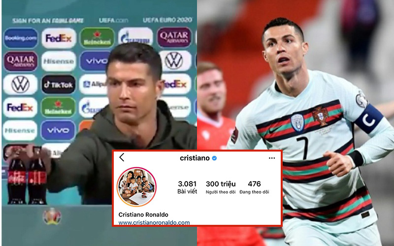 Sau màn &quot;cà khịa&quot; Coca Cola gây chấn động, Ronaldo hút lượng follow khủng, tự phá luôn kỷ lục của chính mình trên Instagram