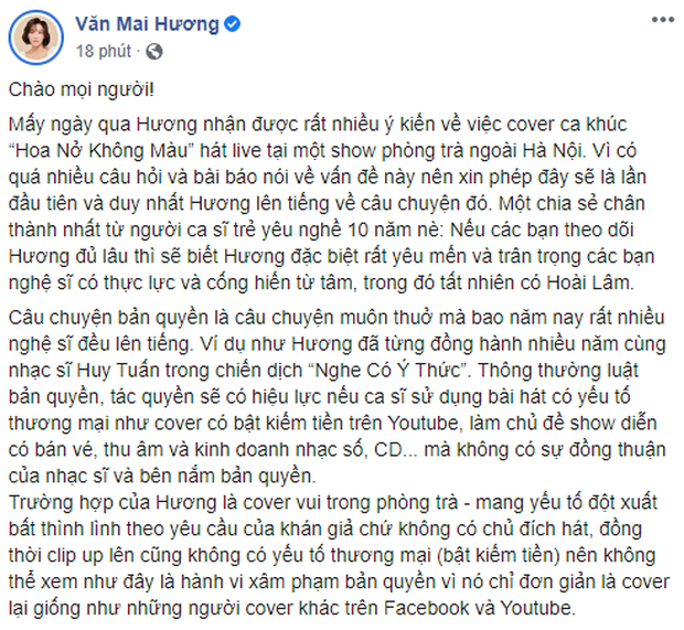 Trước khi dính ồn ào về việc cover ca khúc của Lady Gaga, Văn Mai Hương từng bị chỉ trích vì hát hit Hoài Lâm không xin phép - Ảnh 7.