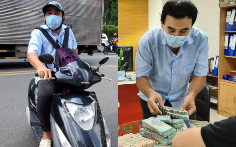 Ấm lòng hình ảnh MC Quyền Linh đi xe máy, đeo balo mang 2,2 tỷ đồng trực tiếp quyên góp vào quỹ mua vaccine Covid-19 cho người nghèo