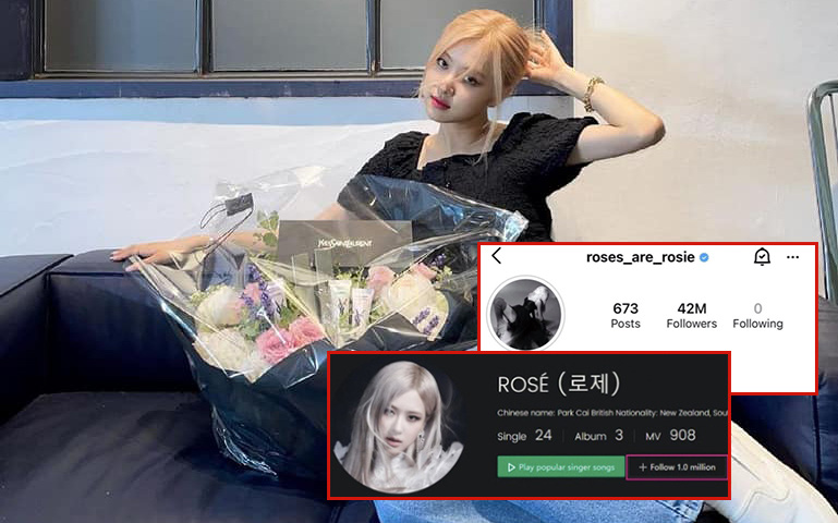 Không chỉ cán mốc 42 triệu lượt theo dõi trên Instagram, Rosé còn là thành viên đầu tiên của BLACKPINK đạt thành tích khủng này!